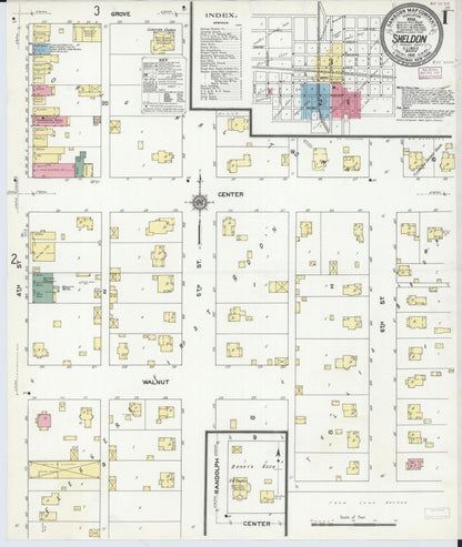 Sanborn Fire Insurance Map from Sheldon, Iroquois County, Illinois (1910), Sheet #0001 - Historic Sanborn Fire Insurance Map Print, vintage old map wall art, antique decor, genealogy gift, Illinois Illinois map