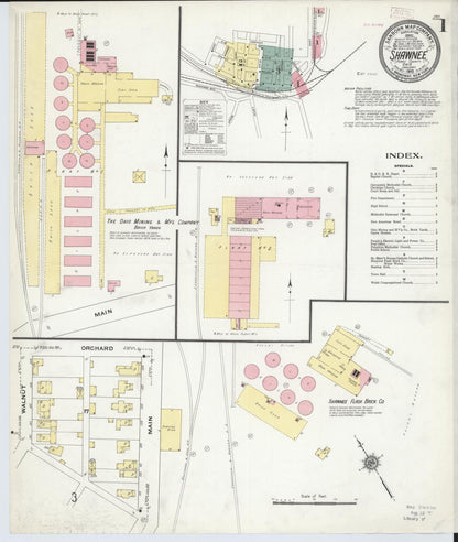 Sanborn Fire Insurance Map from Shawnee, Perry County, Ohio (1910), Sheet #0001 - Complete Map Set gallery image, historic Sanborn map, vintage wall art, Ohio Ohio