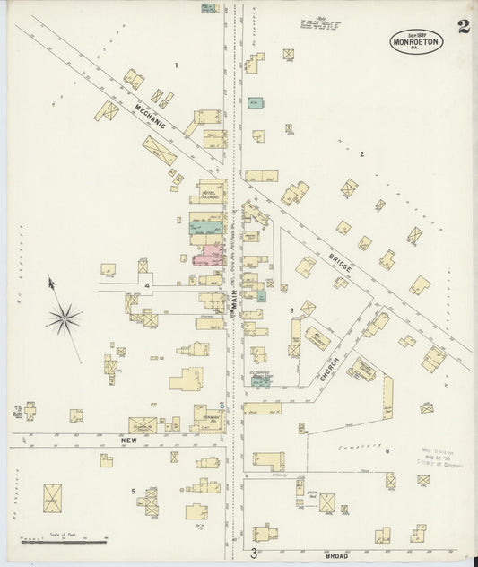 Sanborn Fire Insurance Map from Monroeton, Bradford County, Pennsylvania (1897), Sheet #0002 - Historic Sanborn Fire Insurance Map Print, vintage old map wall art, antique decor, genealogy gift, Pennsylvania Pennsylvania map