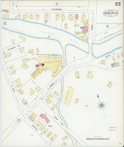 Sanborn Fire Insurance Map from Hornell, Steuben County, New York (1904), Sheet #0022 - Complete Map Set gallery image, historic Sanborn map, vintage wall art, New York New York