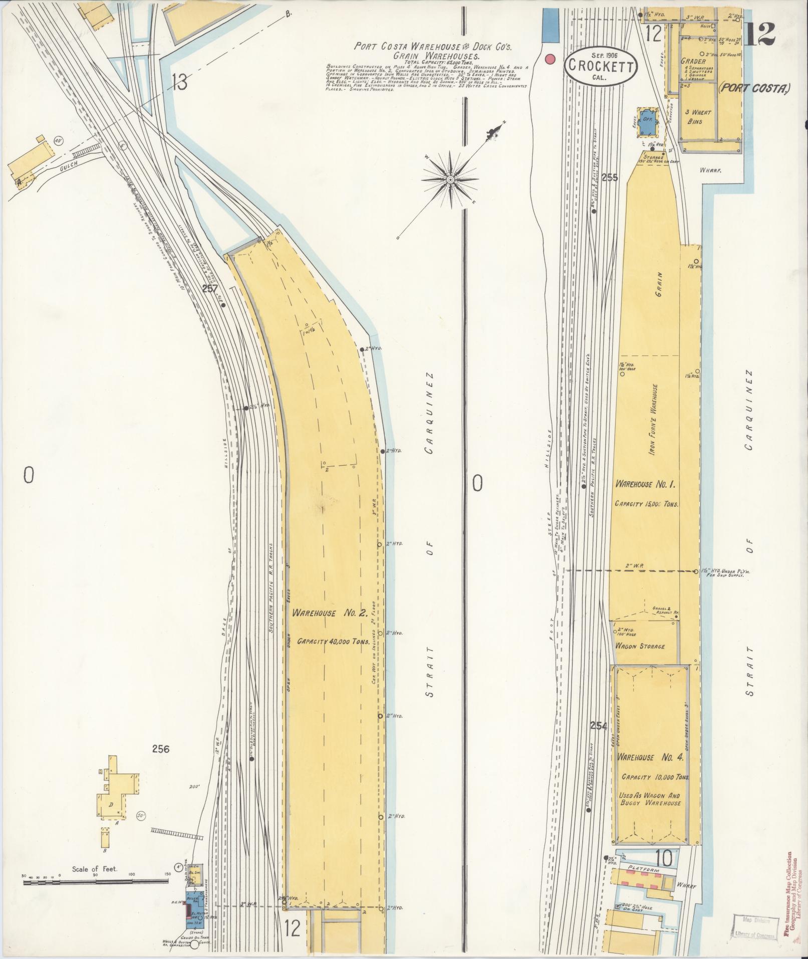 Sanborn Fire Insurance Map from Crockett, Contra Costa County, California (1906), Sheet #0012 - Historic Sanborn Fire Insurance Map Print, vintage old map wall art, antique decor, genealogy gift, California California map