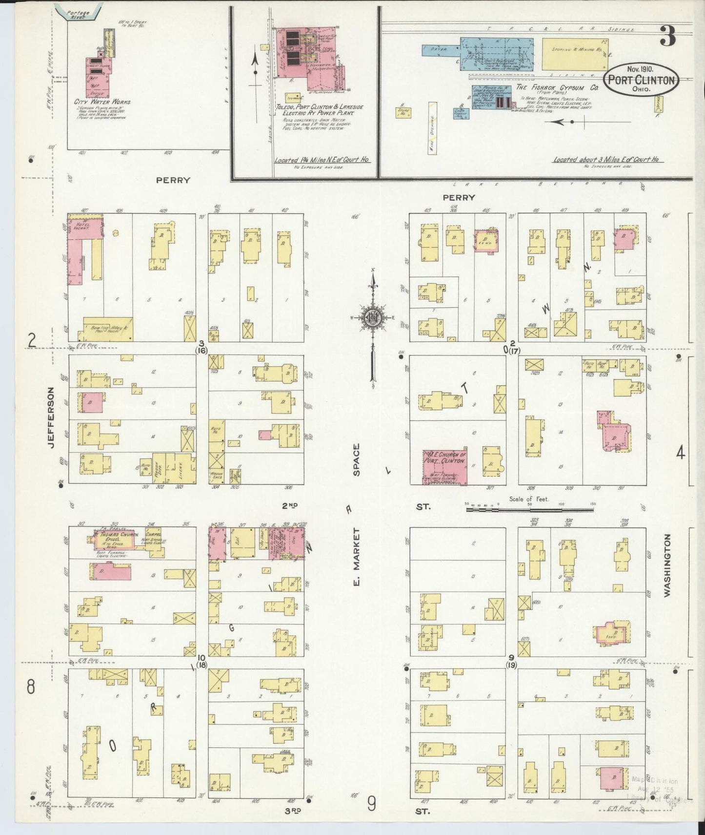 Sanborn Fire Insurance Map from Port Clinton, Ottawa County, Ohio (1910), Sheet #0003 - Complete Map Set gallery image, historic Sanborn map, vintage wall art, Ohio Ohio