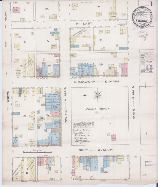 Sanborn Fire Insurance Map from Lamar, Barton County, Missouri. (1885) – Historic Sanborn Fire Insurance Map Print