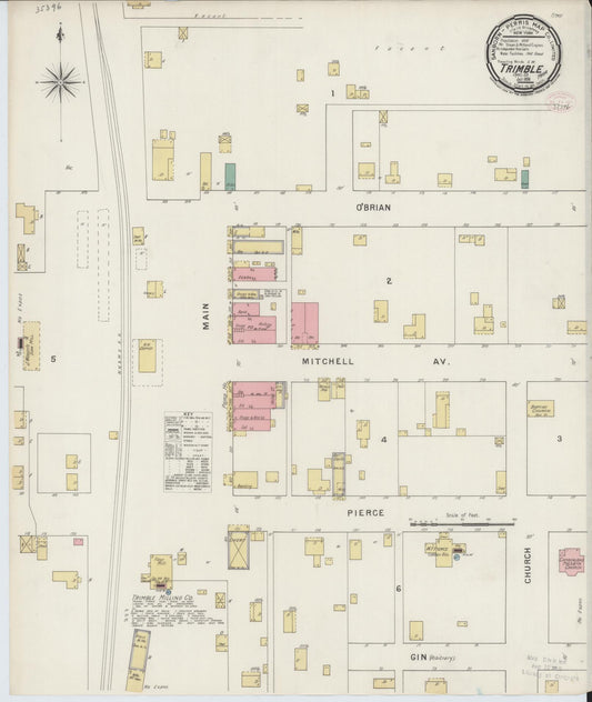 Sanborn Fire Insurance Map from Trimble, Dyer County, Tennessee (1894), Sheet #0001 - Historic Sanborn Fire Insurance Map Print, vintage old map wall art, antique decor, genealogy gift, Tennessee Tennessee map
