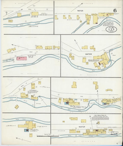 Sanborn Fire Insurance Map from Lee, Berkshire County, Massachusetts (1905), Sheet #0006 - Historic Sanborn Fire Insurance Map Print, vintage old map wall art, antique decor, genealogy gift, Massachusetts Massachusetts map