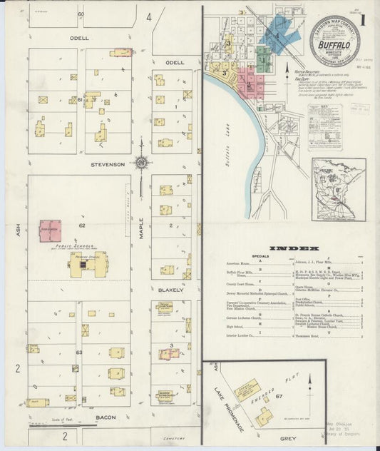 Sanborn Fire Insurance Map from Buffalo, Wright County, Minnesota. (1915) – Map View