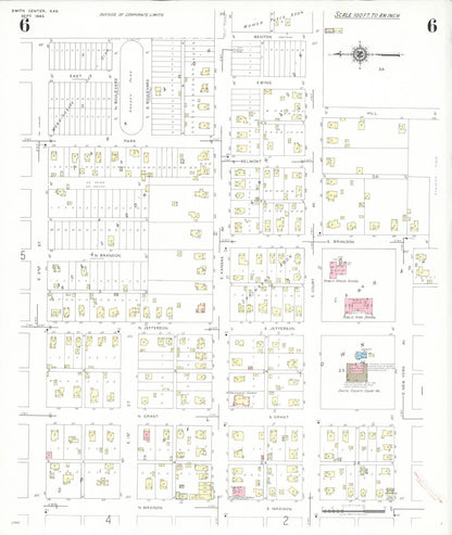 Sanborn Fire Insurance Map from Smith Center, Smith County, Kansas (1943), Sheet #0006 - Complete Map Set gallery image, historic Sanborn map, vintage wall art, Kansas Kansas