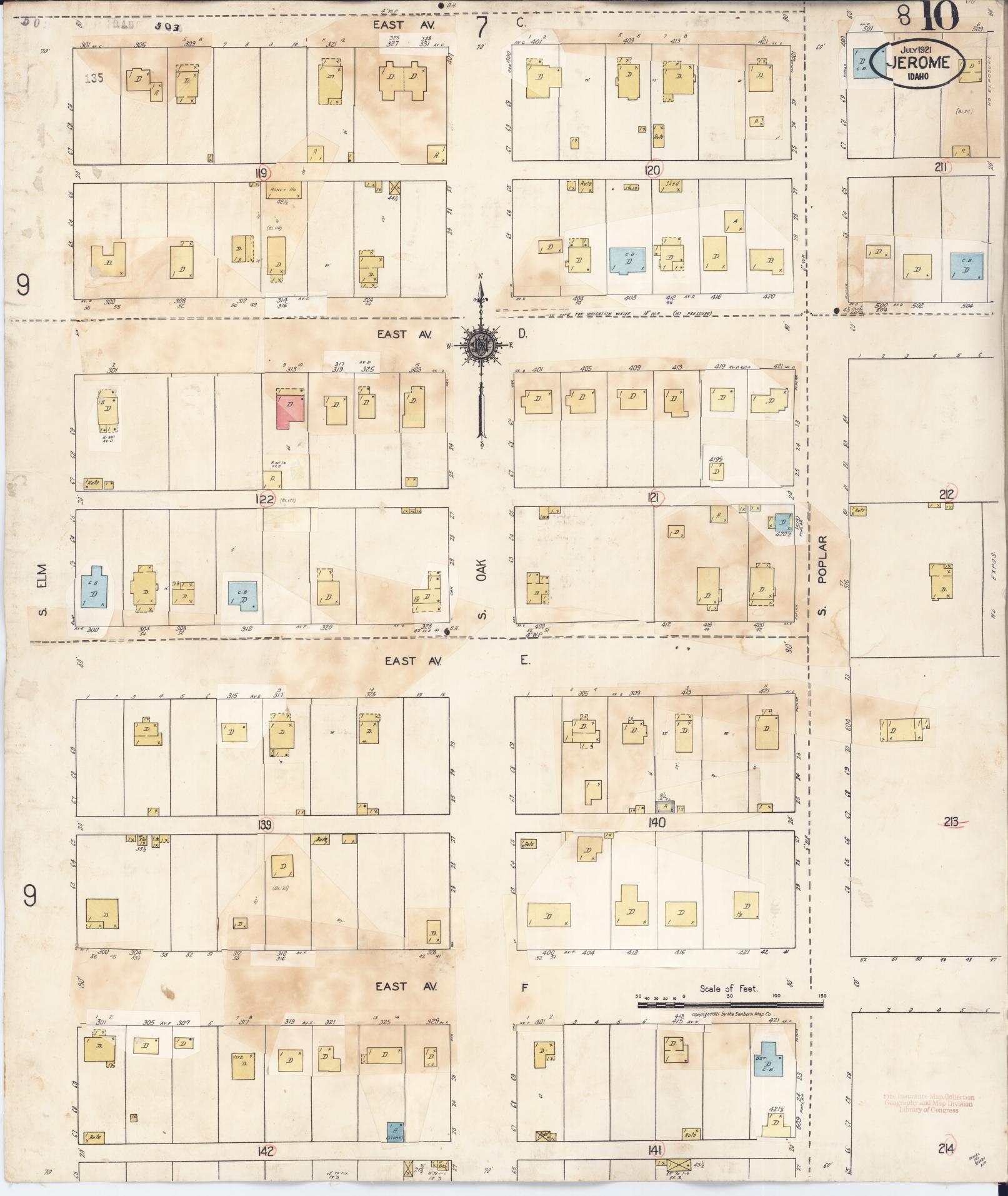 Sanborn Fire Insurance Map from Jerome, Jerome County, Idaho (1949), Sheet #0010 - Complete Map Set gallery image, historic Sanborn map, vintage wall art, Idaho Idaho