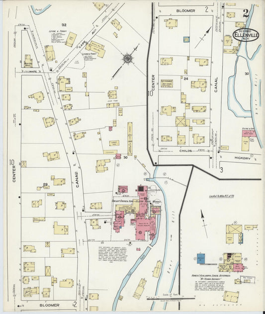 Sanborn Fire Insurance Map from Ellenville, Ulster County, New York (1920), Sheet #0001 - Historic Sanborn Fire Insurance Map Print, vintage old map wall art, antique decor, genealogy gift, New York New York map