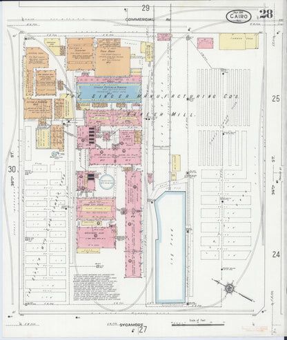 Sanborn Fire Insurance Map from Cairo, Alexander County, Illinois (1914), Sheet #0028 - Complete Map Set gallery image, historic Sanborn map, vintage wall art, Illinois Illinois