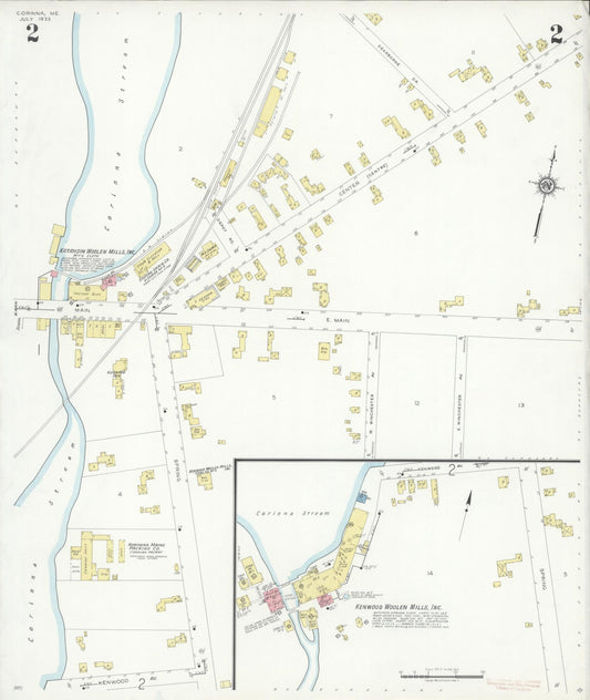 Sanborn Fire Insurance Map from Corinna, Penobscot County, Maine (1933), Sheet #0002 - Historic Sanborn Fire Insurance Map Print, vintage old map wall art, antique decor, genealogy gift, Maine Maine map