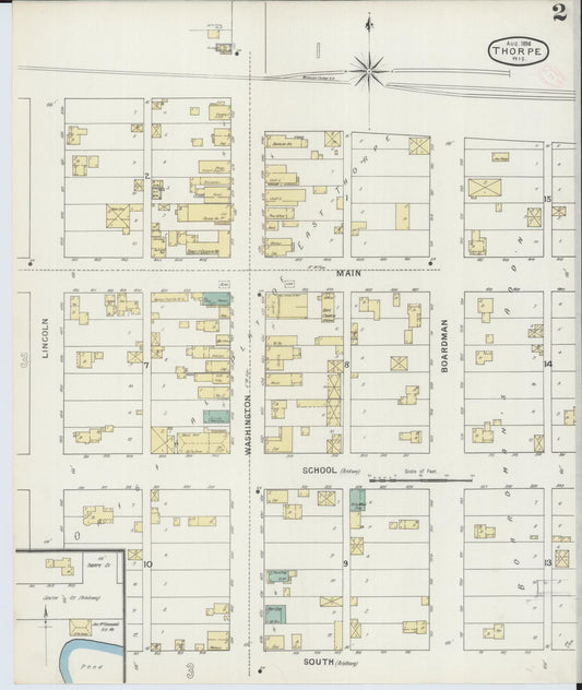Sanborn Fire Insurance Map from Thorpe, Clark County, Wisconsin (1894), Sheet #0002 - Historic Sanborn Fire Insurance Map Print, vintage old map wall art, antique decor, genealogy gift, Wisconsin Wisconsin map