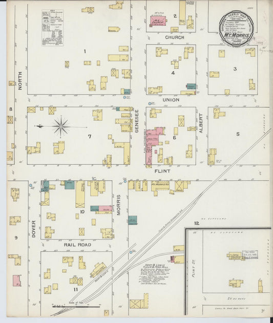 Sanborn Fire Insurance Map from Mount Morris, Genesee County, Michigan (1893), Sheet #0001 - Historic Sanborn Fire Insurance Map Print, vintage old map wall art, antique decor, genealogy gift, Michigan Michigan map
