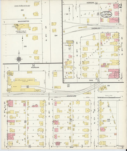 Sanborn Fire Insurance Map from Clinton, Vermillion County, Indiana (1915), Sheet #0002 - Complete Map Set gallery image, historic Sanborn map, vintage wall art, Indiana Indiana