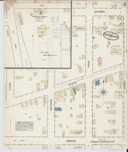 Sanborn Fire Insurance Map from Sand Beach, Huron County, Michigan (1884), Sheet #0002 - Complete Map Set gallery image, historic Sanborn map, vintage wall art, Michigan Michigan