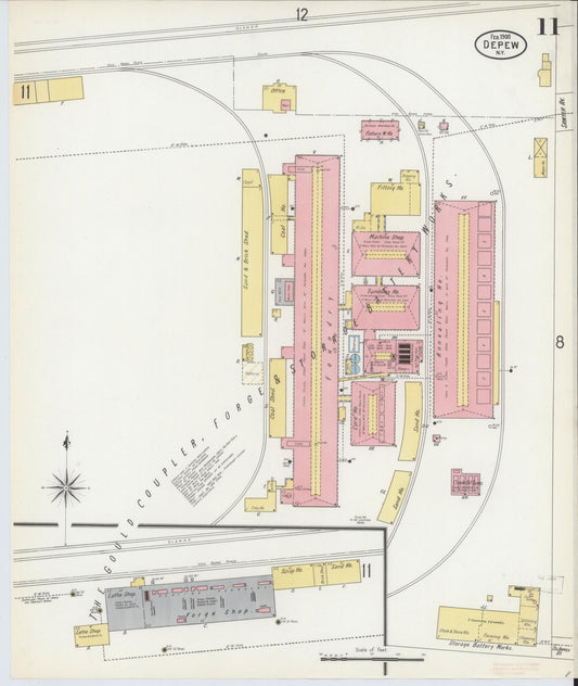 Sanborn Fire Insurance Map from Depew, Erie County, New York (1900), Sheet #0011 - Historic Sanborn Fire Insurance Map Print, vintage old map wall art, antique decor, genealogy gift, New York New York map