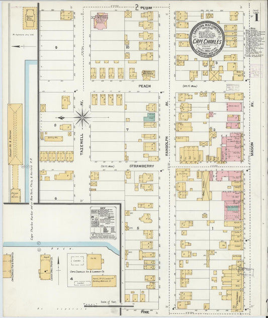 Sanborn Fire Insurance Map from Cape Charles, Northampton County, Virginia. (1904) – Historic Sanborn Fire Insurance Map Print