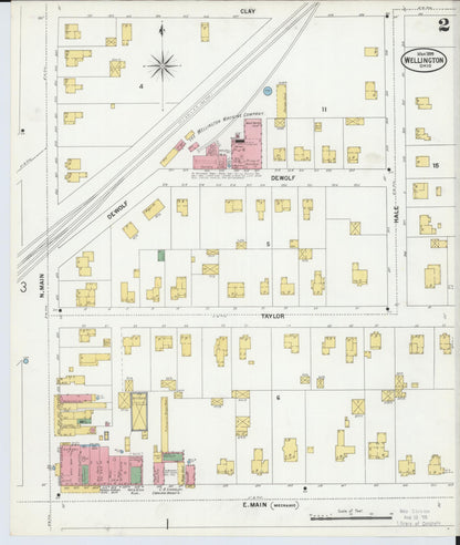 Sanborn Fire Insurance Map from Wellington, Lorain County, Ohio (1899), Sheet #0002 - Historic Sanborn Fire Insurance Map Print, vintage old map wall art, antique decor, genealogy gift, Ohio Ohio map