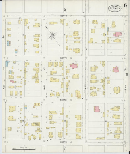 Sanborn Fire Insurance Map from Fort Smith, Sebastian County, Arkansas (1897), Sheet #0006 - Complete Map Set gallery image, historic Sanborn map, vintage wall art, Arkansas Arkansas