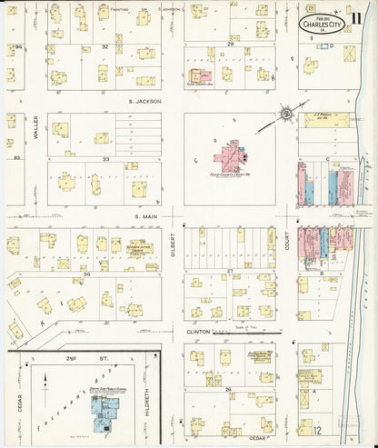Sanborn Fire Insurance Map from Charles City, Floyd County, Iowa (1915), Sheet #0011 - Historic Sanborn Fire Insurance Map Print