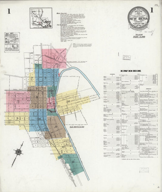 Sanborn Fire Insurance Map from New Iberia, Iberia Parish, Louisiana. (1925) – Historic Sanborn Fire Insurance Map Print