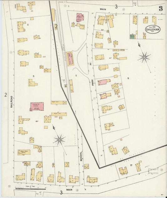Sanborn Fire Insurance Map from Shushan, Washington County, New York (1902), Sheet #0003 - Historic Sanborn Fire Insurance Map Print, vintage old map wall art, antique decor, genealogy gift, New York New York map