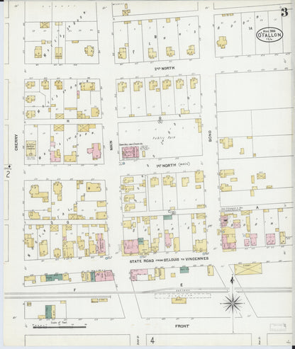Sanborn Fire Insurance Map from O'Fallon, Saint Clair County, Illinois (1906), Sheet #0003 - Historic Sanborn Fire Insurance Map Print, vintage old map wall art, antique decor, genealogy gift, Illinois Illinois map