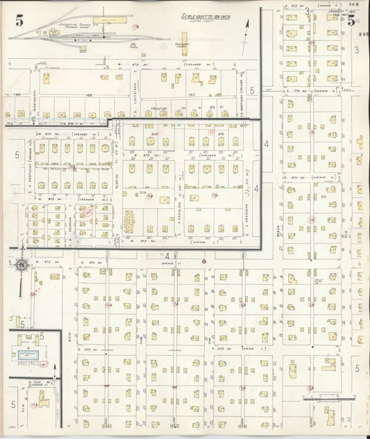 Sanborn Fire Insurance Map from Crossett, Ashley County, Arkansas (1948), Sheet #0005 - Historic Sanborn Fire Insurance Map Print, vintage old map wall art, antique decor, genealogy gift, Arkansas Arkansas map