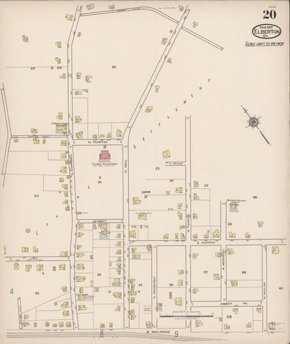 Sanborn Fire Insurance Map from Elberton, Elbert County, Georgia (1922), Sheet #0020 - Complete Map Set gallery image, historic Sanborn map, vintage wall art, Georgia Georgia