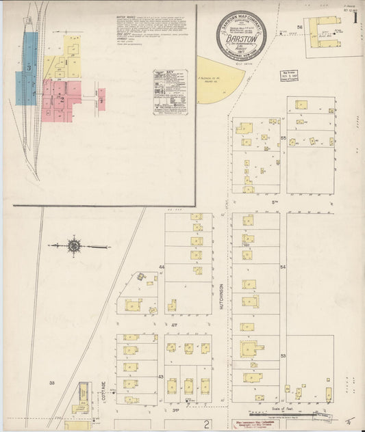 Sanborn Fire Insurance Map from Barstow, San Bernardino County, California. (1917) – Historic Sanborn Fire Insurance Map Print