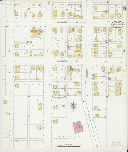 Sanborn Fire Insurance Map from Wellston, Jackson County, Ohio (1904), Sheet #0005 - Complete Map Set gallery image, historic Sanborn map, vintage wall art, Ohio Ohio
