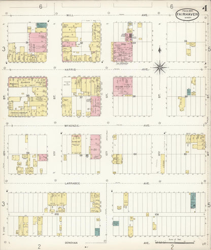 Sanborn Fire Insurance Map from Fairhaven [see also Bellingham and Sehome], Whatcom County, Washington (1897), Sheet #0004 - Complete Map Set gallery image, historic Sanborn map, vintage wall art, Washington Washington