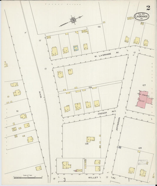 Sanborn Fire Insurance Map from La Grange, Oldham County, Kentucky (1915), Sheet #0002 - Historic Sanborn Fire Insurance Map Print, vintage old map wall art, antique decor, genealogy gift, Kentucky Kentucky map