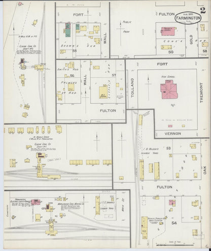 Sanborn Fire Insurance Map from Farmington, Fulton County, Illinois (1893), Sheet #0002 - Complete Map Set gallery image, historic Sanborn map, vintage wall art, Illinois Illinois