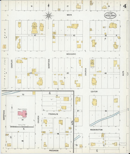 Sanborn Fire Insurance Map from Ashland, Cass County, Illinois (1900), Sheet #0004 - Complete Map Set gallery image, historic Sanborn map, vintage wall art, Illinois Illinois