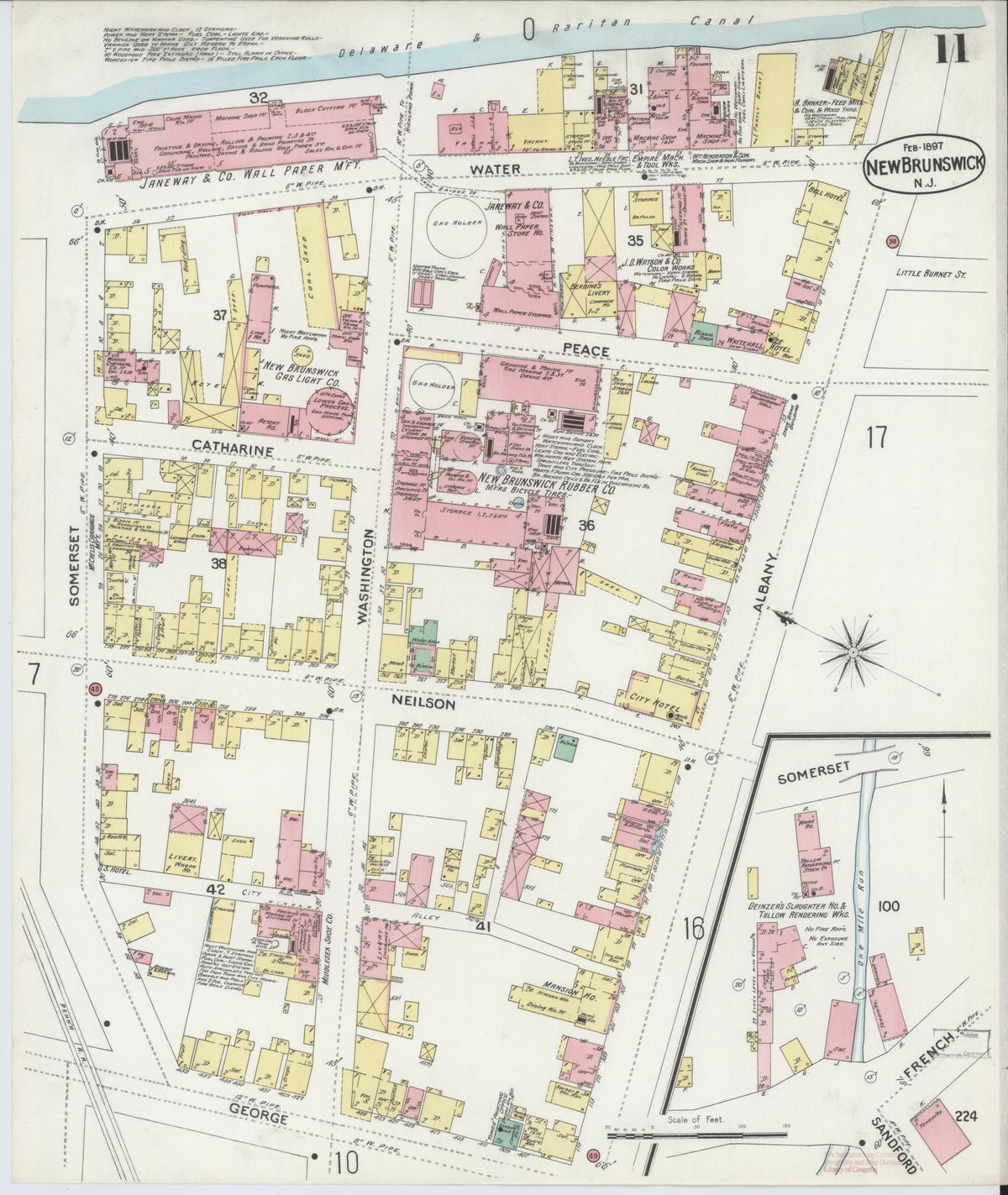 Sanborn Fire Insurance Map from New Brunswick, Middlesex County, New Jersey (1897), Sheet #0011 - Complete Map Set gallery image, historic Sanborn map, vintage wall art, New Jersey New Jersey