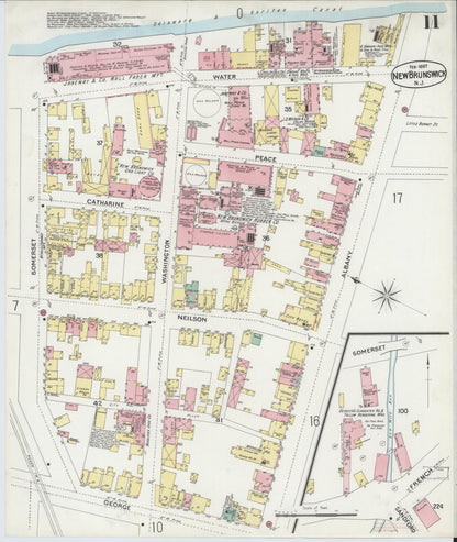 Sanborn Fire Insurance Map from New Brunswick, Middlesex County, New Jersey (1897), Sheet #0011 - Complete Map Set gallery image, historic Sanborn map, vintage wall art, New Jersey New Jersey