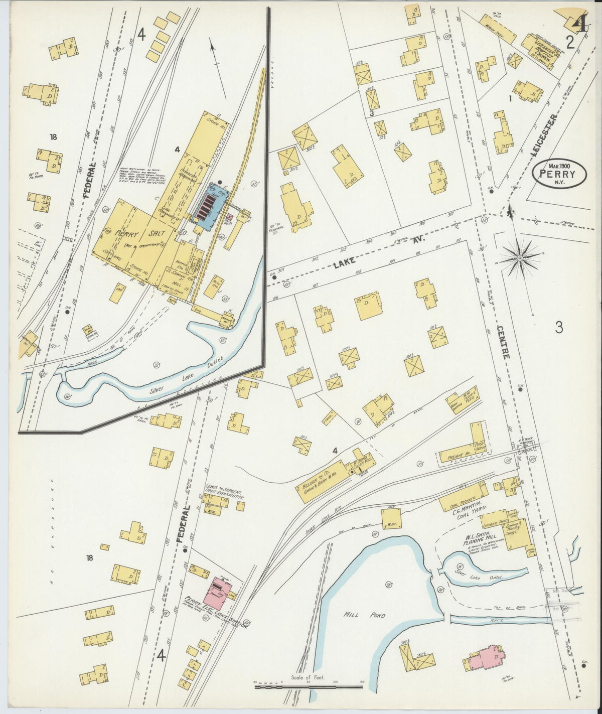 Sanborn Fire Insurance Map from Perry, Wyoming County, New York (1900), Sheet #0004 - Complete Map Set gallery image, historic Sanborn map, vintage wall art, Perry Wyoming