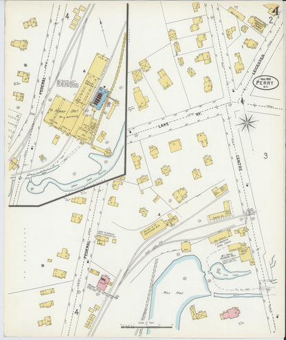 Sanborn Fire Insurance Map from Perry, Wyoming County, New York (1900), Sheet #0004 - Complete Map Set gallery image, historic Sanborn map, vintage wall art, Perry Wyoming