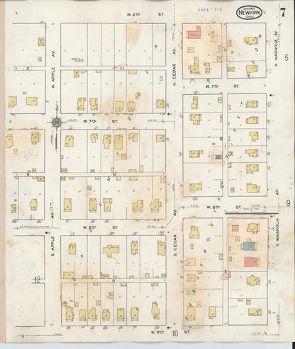 Sanborn Fire Insurance Map from Newkirk, Kay County, Oklahoma (1942), Sheet #0007 - Complete Map Set gallery image, historic Sanborn map, vintage wall art, Oklahoma Oklahoma