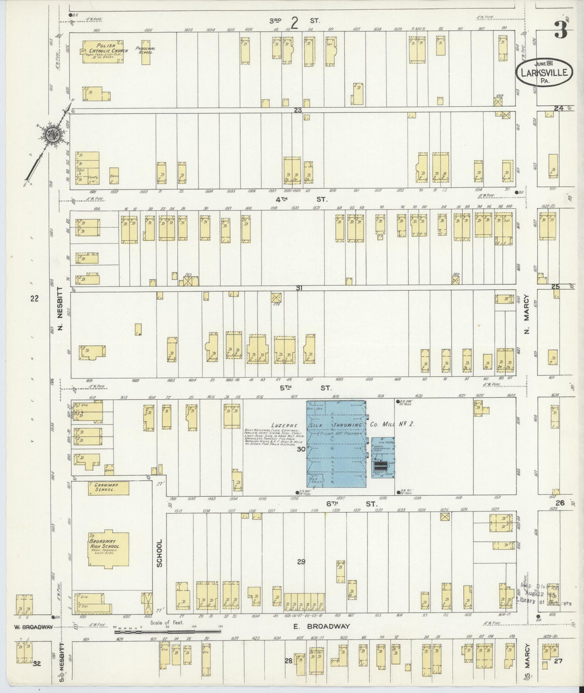 Sanborn Fire Insurance Map from Larksville, Luzerne County, Pennsylvania (1911), Sheet #0003 - Complete Map Set gallery image, historic Sanborn map, vintage wall art, Pennsylvania Pennsylvania