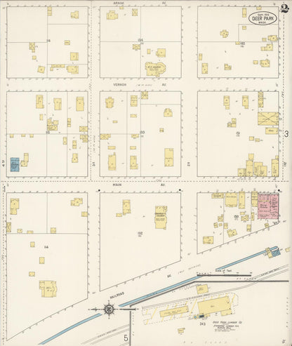 Sanborn Fire Insurance Map from Deer Park, Spokane County, Washington (1915), Sheet #0002 - Complete Map Set gallery image, historic Sanborn map, vintage wall art, Washington Washington