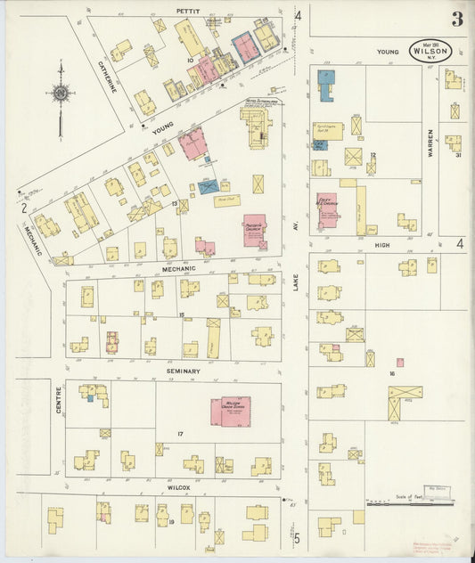 Sanborn Fire Insurance Map from Wilson, Niagara County, New York (1911), Sheet #0003 - Historic Sanborn Fire Insurance Map Print, vintage old map wall art, antique decor, genealogy gift, New York New York map