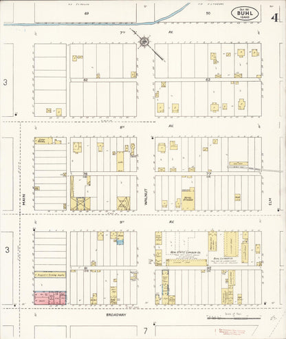 Sanborn Fire Insurance Map from Buhl, Twin Falls County, Idaho (1911), Sheet #0004 - Complete Map Set gallery image, historic Sanborn map, vintage wall art, Falls Idaho