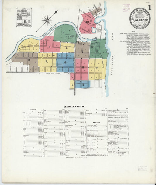 Sanborn Fire Insurance Map from Plaquemine, Iberville Parish, Louisiana. (1906) – Historic Sanborn Fire Insurance Map Print