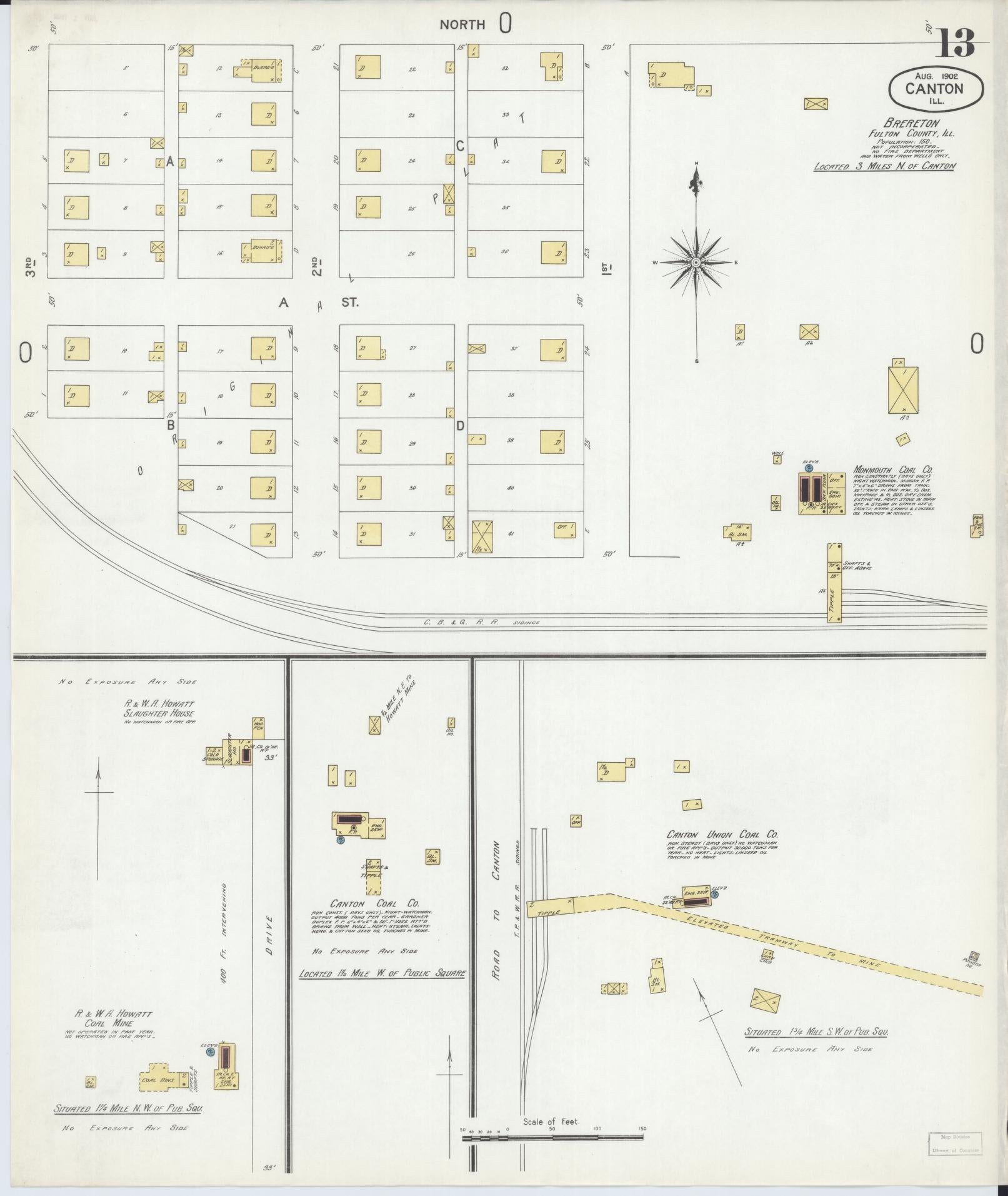 Sanborn Fire Insurance Map from Canton, Fulton County, Illinois (1902), Sheet #0013 - Historic Sanborn Fire Insurance Map Print, vintage old map wall art, antique decor, genealogy gift, Illinois Illinois map