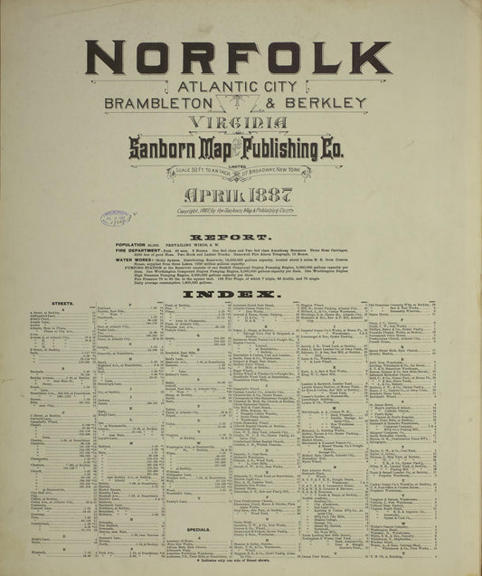 Sanborn Fire Insurance Map from Norfolk, Independent Cities, Virginia. (1887) – Historic Sanborn Fire Insurance Map Print