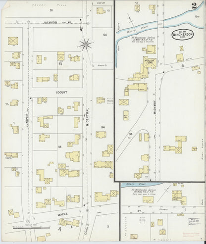 Sanborn Fire Insurance Map from Winchendon, Worcester County, Massachusetts (1896), Sheet #0002 - Complete Map Set gallery image, historic Sanborn map, vintage wall art, Massachusetts Massachusetts