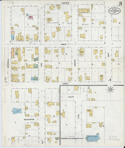Sanborn Fire Insurance Map from Caledonia, Houston County, Minnesota (1900), Sheet #0003 - Complete Map Set gallery image, historic Sanborn map, vintage wall art, Minnesota Minnesota