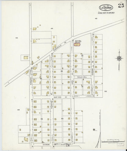 Sanborn Fire Insurance Map from La Grange, Troup County, Georgia (1921), Sheet #0025 - Complete Map Set gallery image, historic Sanborn map, vintage wall art, Georgia Georgia